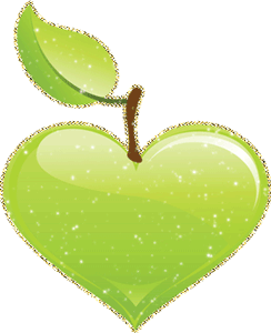 Gif animé coeur pomme verte